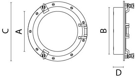 Иллюминатор открывающийся Foresti & Suardi 7A.25.C 264 х 4 мм из хромированной латуни