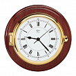 Часы кварцевые настенные Barigo Captain 1587MS 210x50мм Ø150мм из красного дерева и полированной латуни
