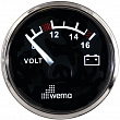 Аналоговый вольтметр Wema IPVR-BS-8-16 12В Ø52мм шкала 8-16В хромированный с подсветкой